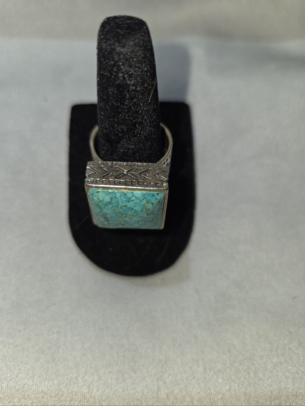 Silpada Vintage Turquoise Mosaic Sterling Silver 925 Statement Ring - Turquoise - Picture 8 of 12
